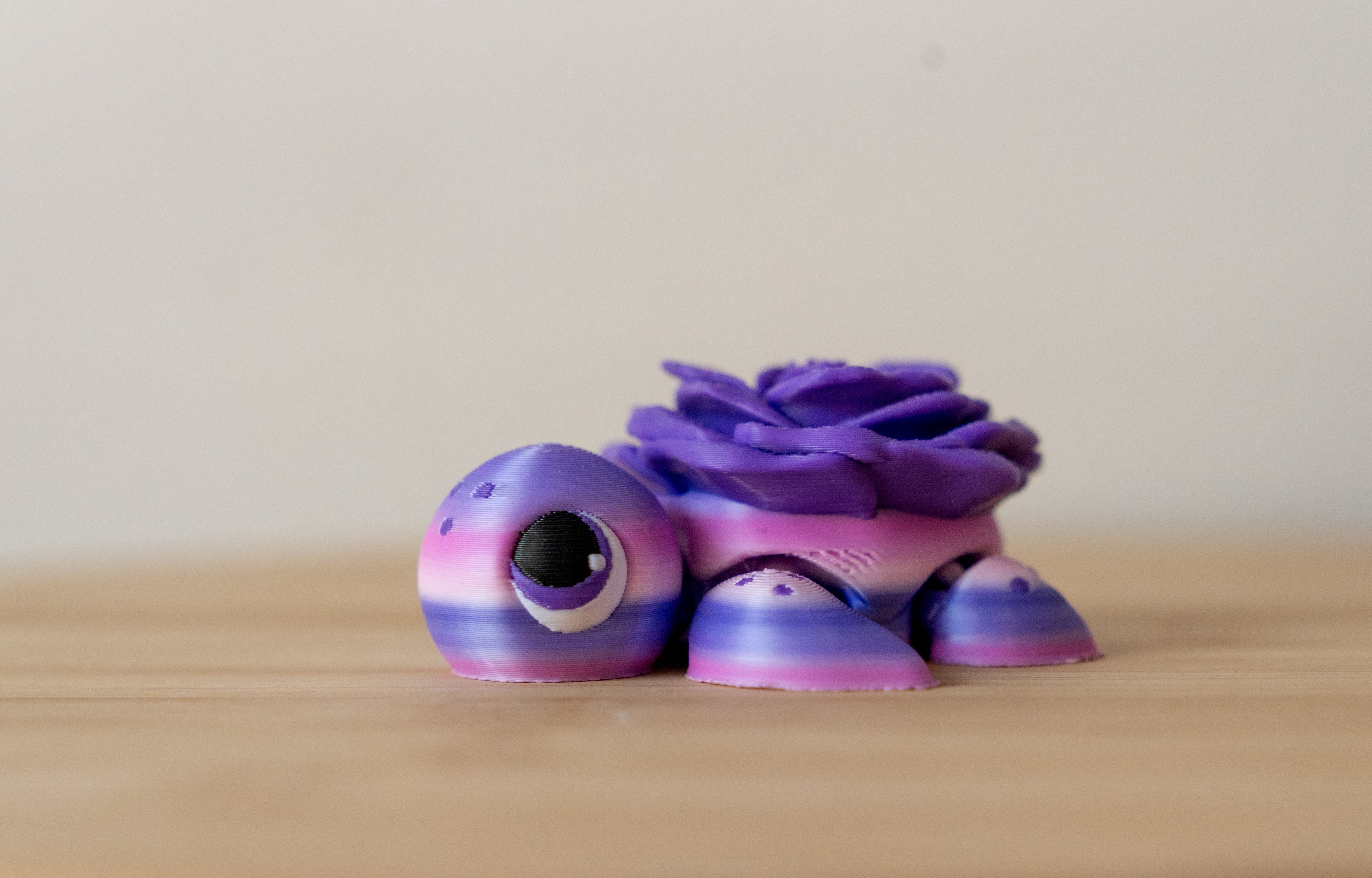 Rose Turtle 3D Printed Fidget Toy | Flexi Galaxy Turtle with Rose Shell | Cute Sensory Desk Toy | Flower Lover Gift