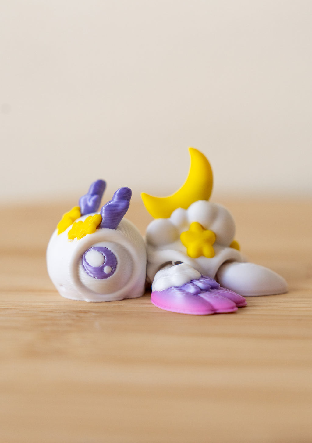 Moon Dragon 3D Printed Fidget Toy | Flexi Celestial Baby Dragon | Fantasy Desk Toy | Dragon Lover Gift | Sensory