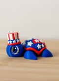 Patriotic Turtle 3D Printed Fidget Toy | American Flag Flexi Turtle | 4th of July Desk Toy | Americana Gift