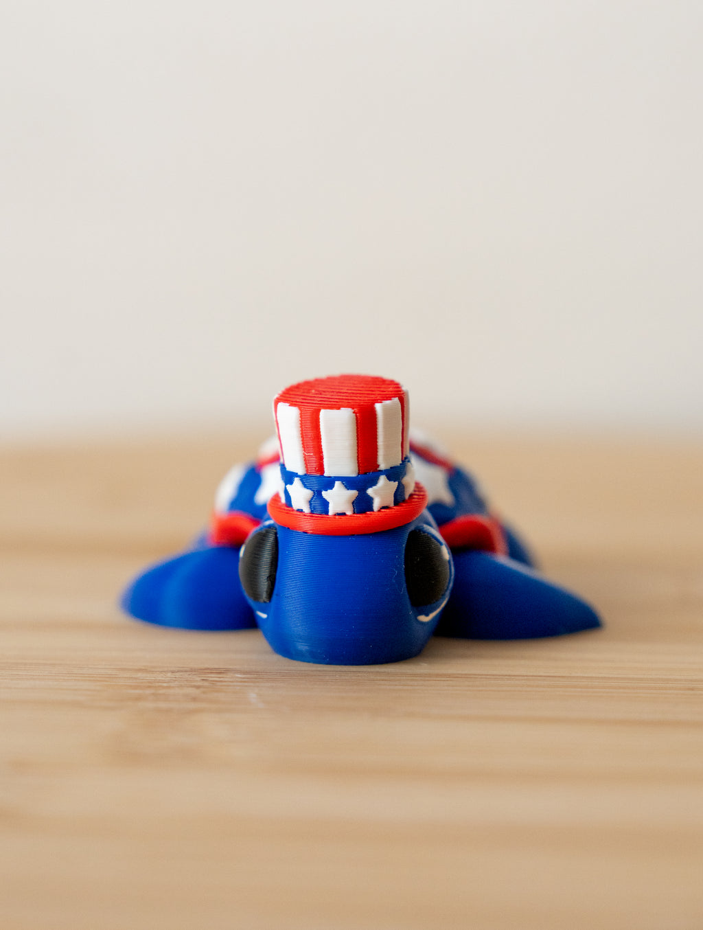 Patriotic Turtle 3D Printed Fidget Toy | American Flag Flexi Turtle | 4th of July Desk Toy | Americana Gift