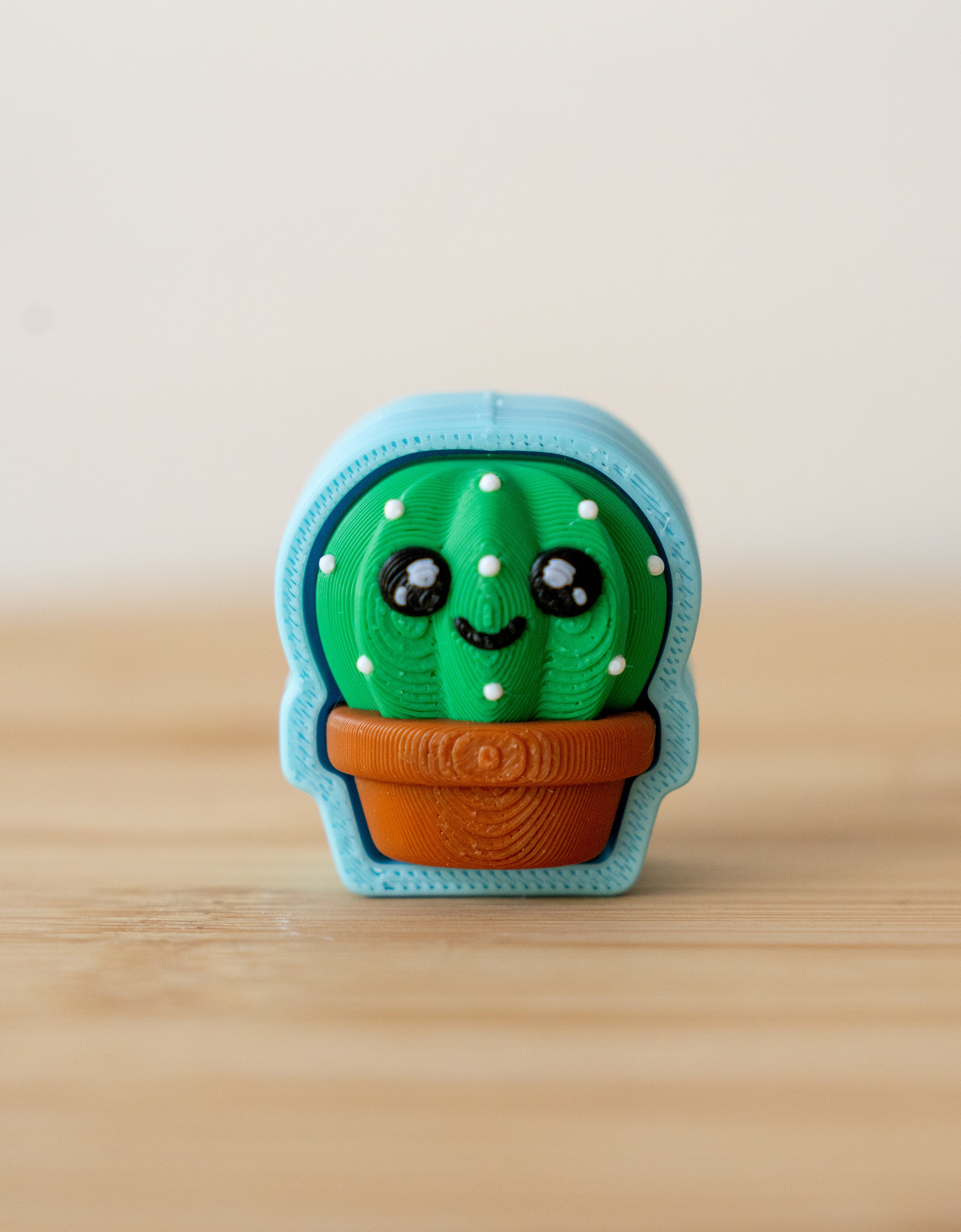 Cactus Buddy 3D Printed Fidget Clicker | Kawaii Cactus in Pot | Cute Sensory Desk Toy | Plant Lover Gift