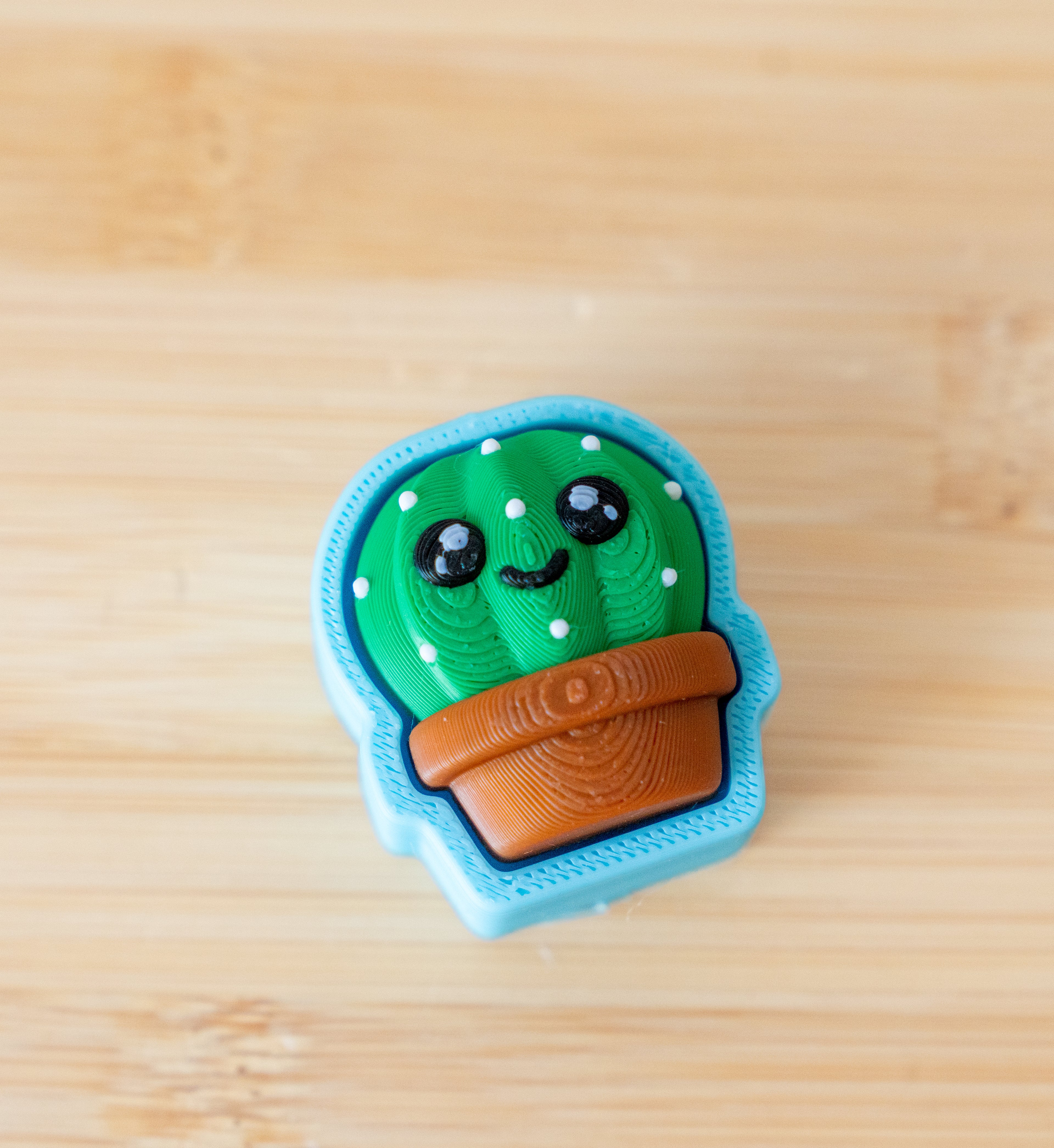 Cactus Buddy 3D Printed Fidget Clicker | Kawaii Cactus in Pot | Cute Sensory Desk Toy | Plant Lover Gift