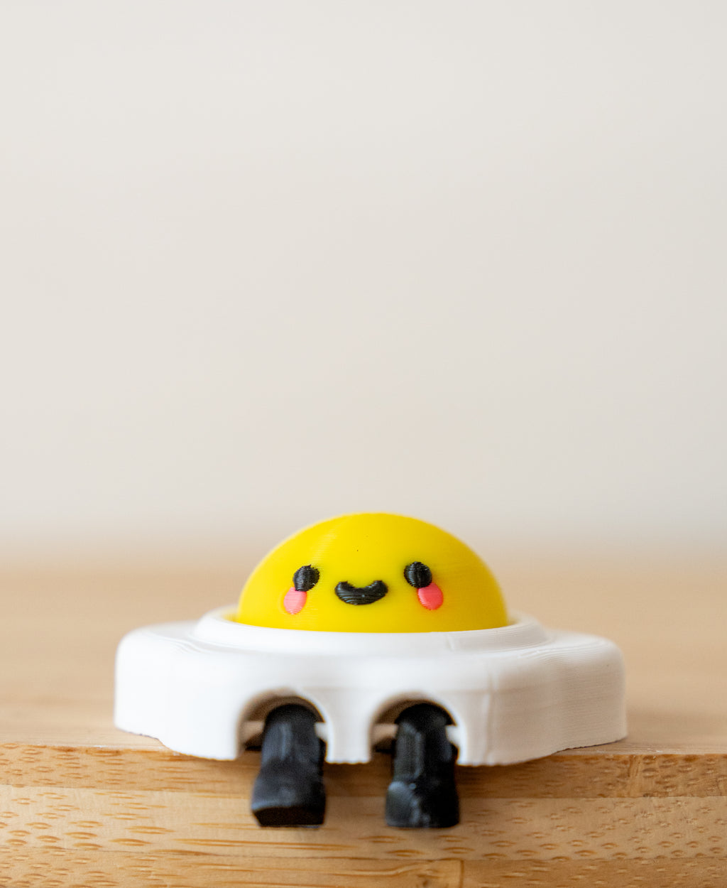 Fried Egg Buddy 3D Printed Fidget Clicker | Kawaii Egg on Wheels | Funny Foodie Desk Toy | Sensory Gift