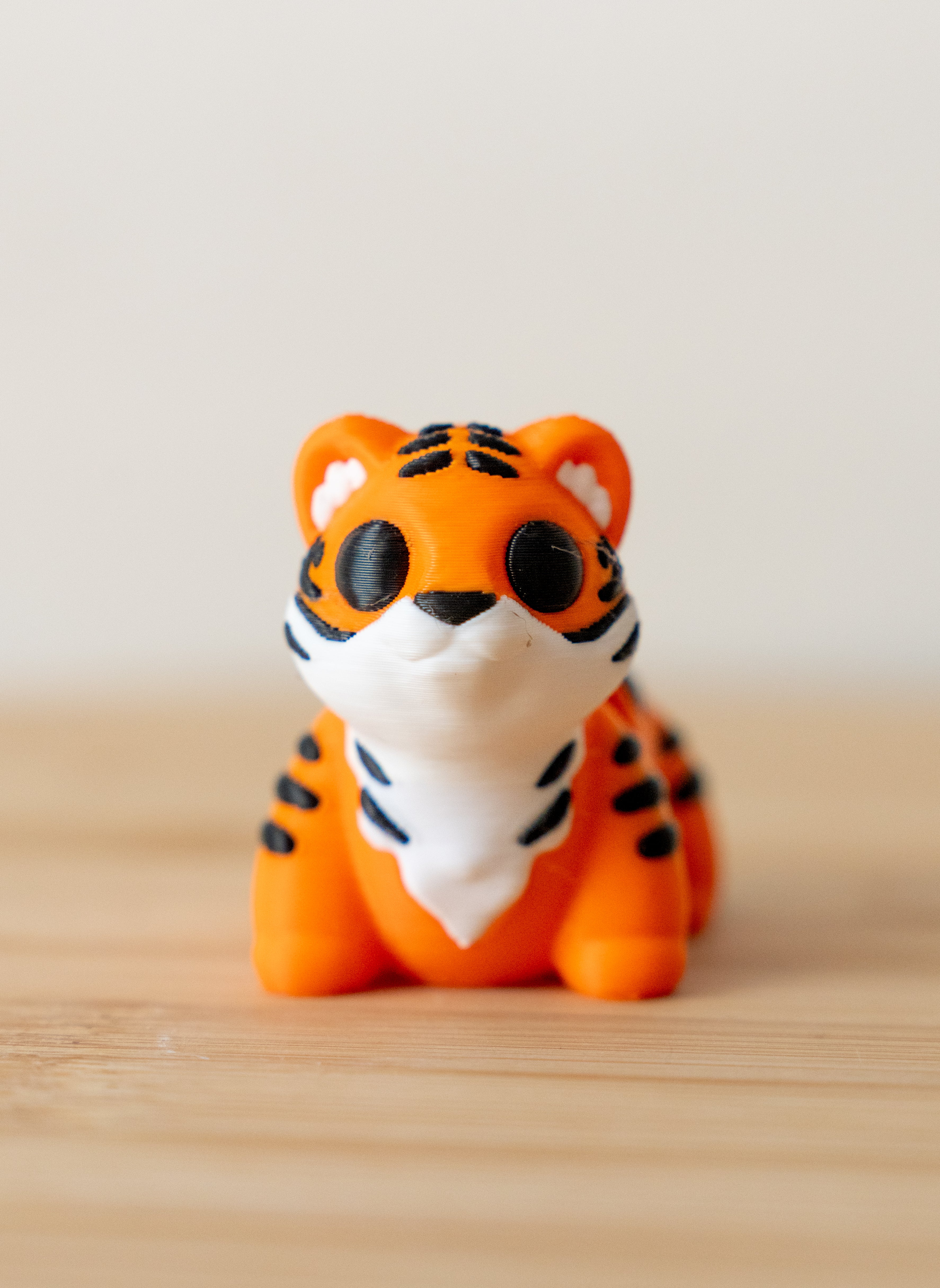 Tiger Cub 3D Printed Figure | Cute Baby Tiger Desk Decor | Animal Lover Gift | Kawaii Collectible