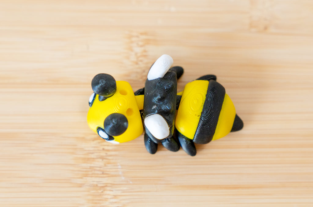 Bumblebee 3D Printed Fidget Toy | Flexi Bee | Cute Sensory Desk Toy | Bug Garden Lover Gift | Stress Relief