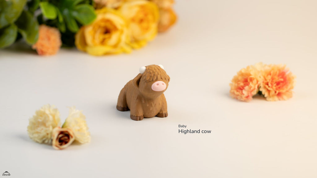 Highland Cow 3D Printed Fidget Toy | Flexi Highland Cow | Cute Sensory Desk Toy | Cow Lover Gift | Farmhouse