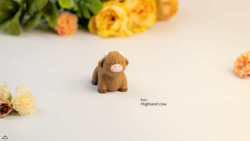 Highland Cow 3D Printed Fidget Toy | Flexi Highland Cow | Cute Sensory Desk Toy | Cow Lover Gift | Farmhouse
