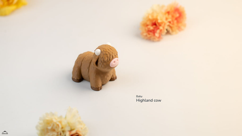 Highland Cow 3D Printed Fidget Toy | Flexi Highland Cow | Cute Sensory Desk Toy | Cow Lover Gift | Farmhouse