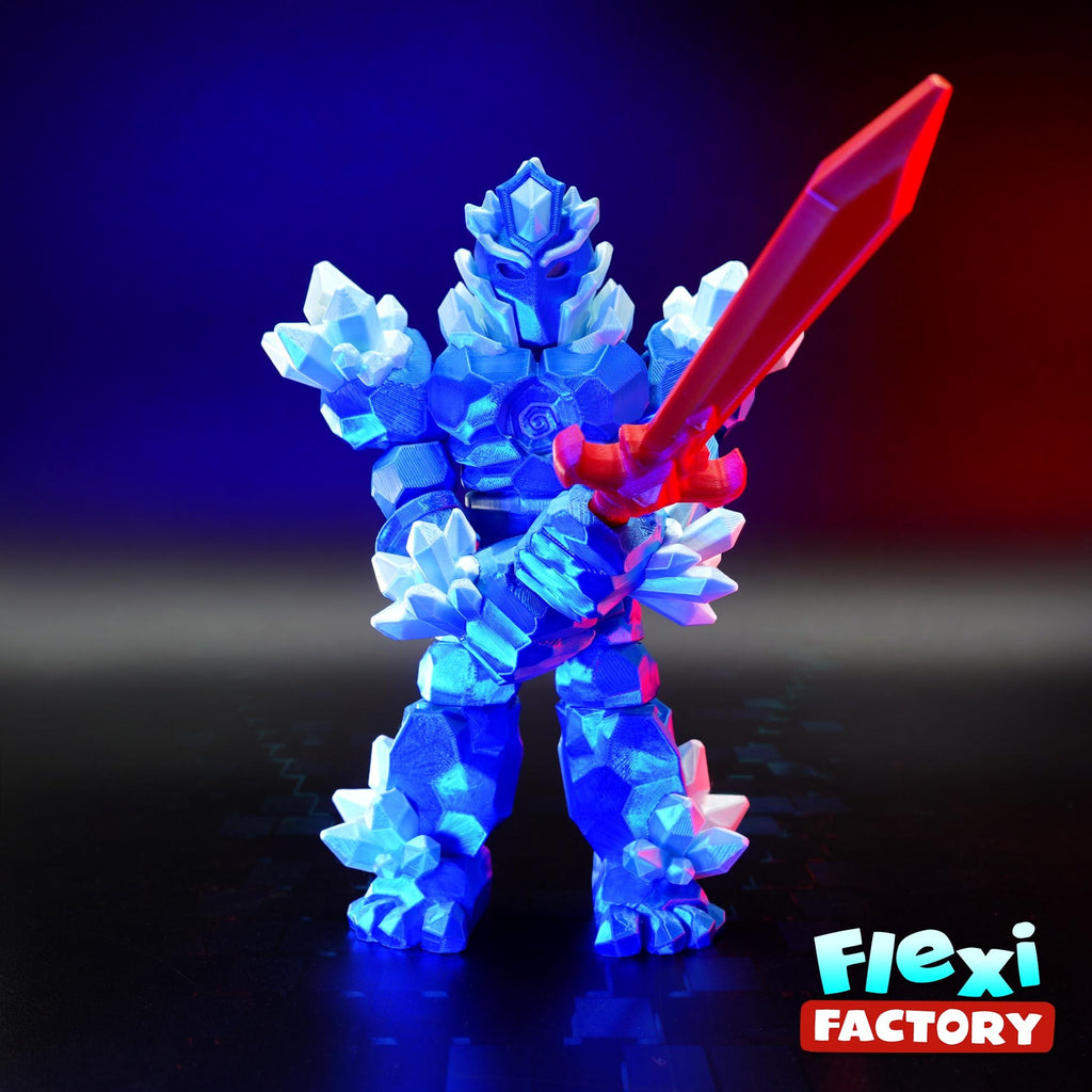 Crystal Warrior 3D Printed Fidget Toy | Articulated Flexi Crystal Warrior | Fantasy Desk Toy | Gift
