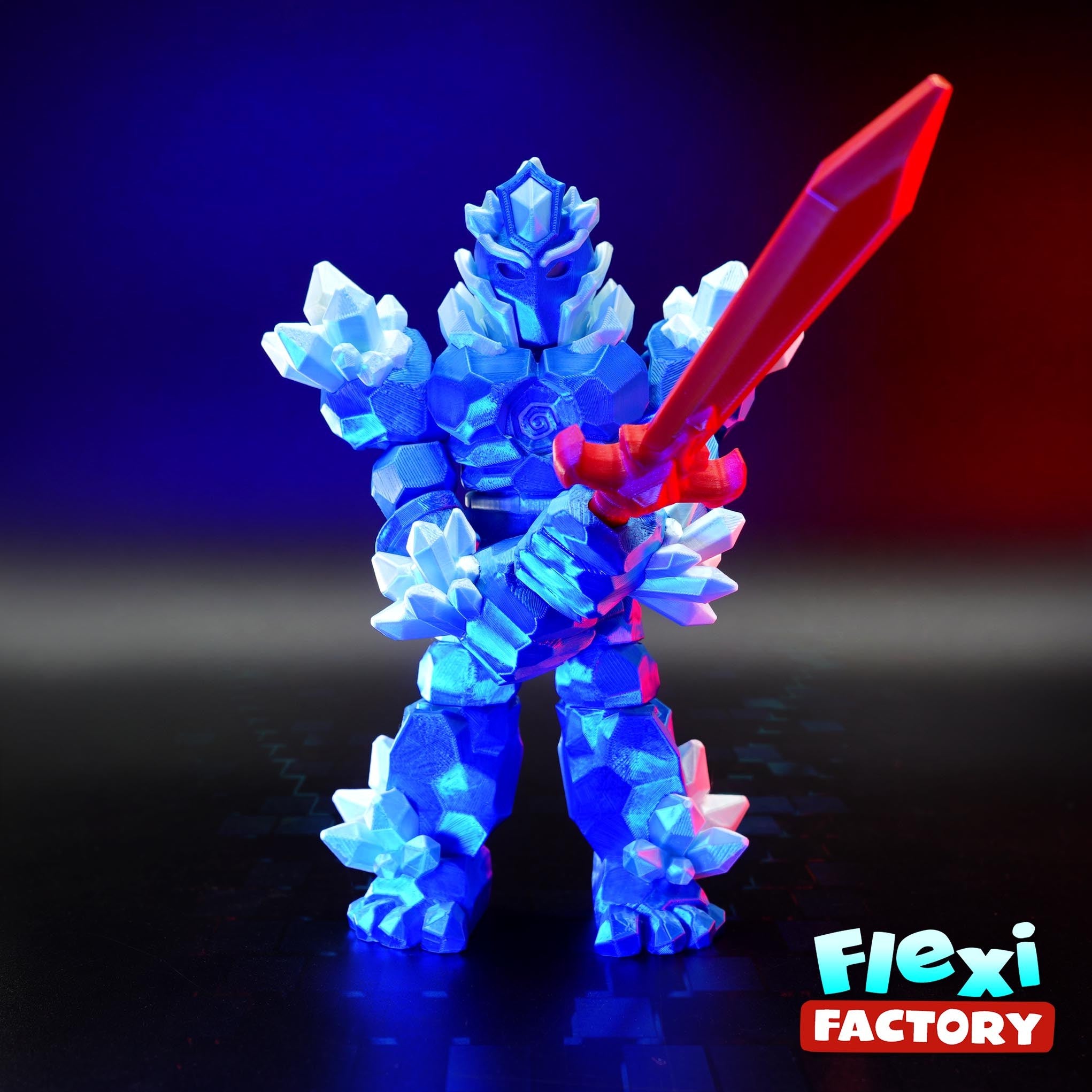 Crystal Warrior 3D Printed Fidget Toy | Articulated Flexi Crystal Warrior | Fantasy Desk Toy | Gift
