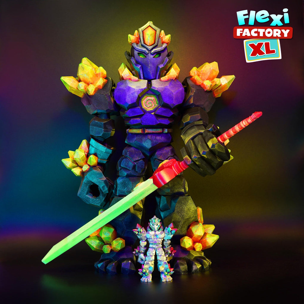 Crystal Warrior 3D Printed Fidget Toy | Articulated Flexi Crystal Warrior | Fantasy Desk Toy | Gift