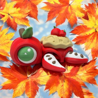 Apple Pie Turtle 3D Printed Fidget Toy | Flexi Turtle with Pie Shell | Funny Foodie Desk Toy | Sensory Gift
